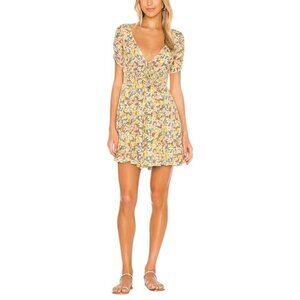 Free People Forget me Not Mini Dress Ivory Combo Ditsy Floral Mini Dress Sz 6